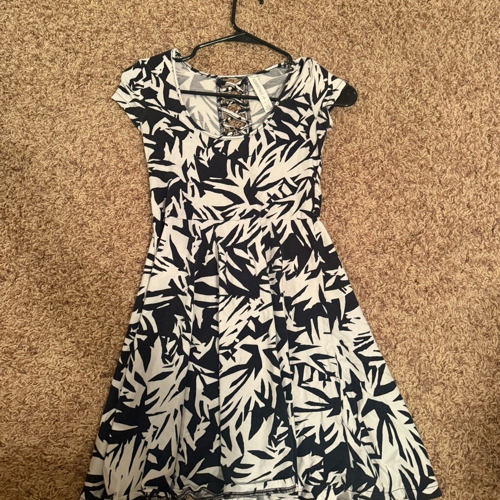 Aeropostale Black and White Patterned Mini Dress